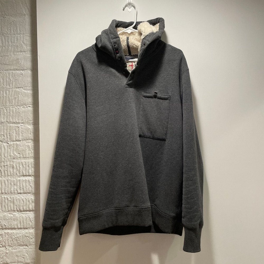 Relwen Charcoal Heather Superfleece Hoodie Large Men's